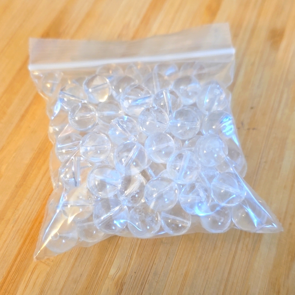 80+ pieces 10mm round Clear Quartz beads